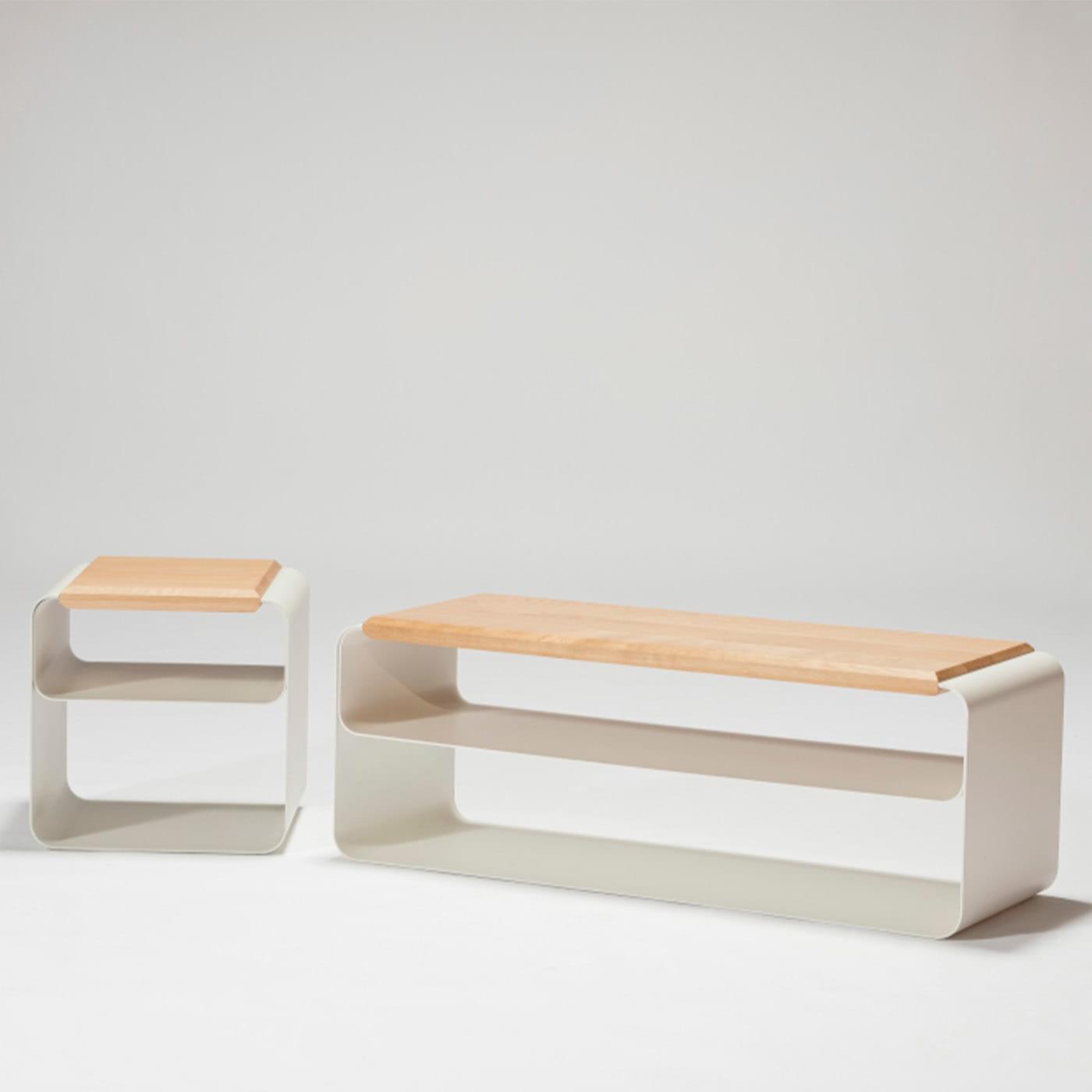 Contemporary Wood &amp; Metal Bench