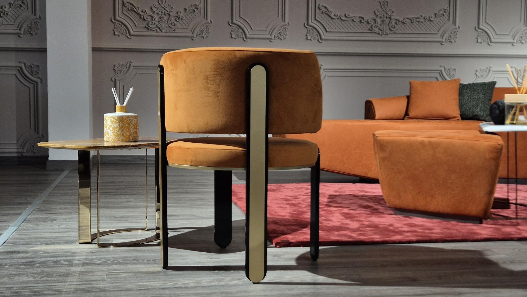 Tiffany Orange Artisan Dining Chair