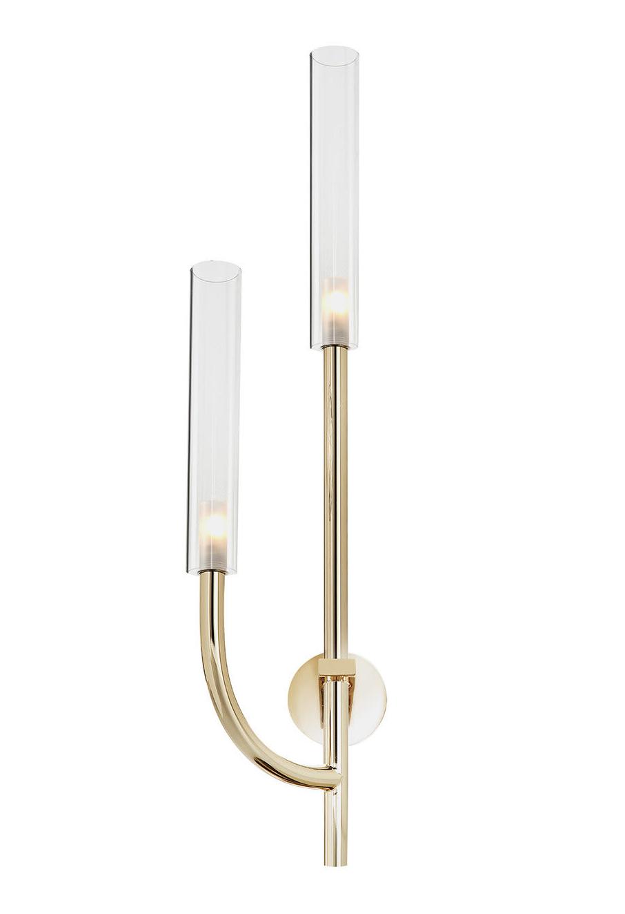 Gold Wall Lamp with Pyrex Glass Shades