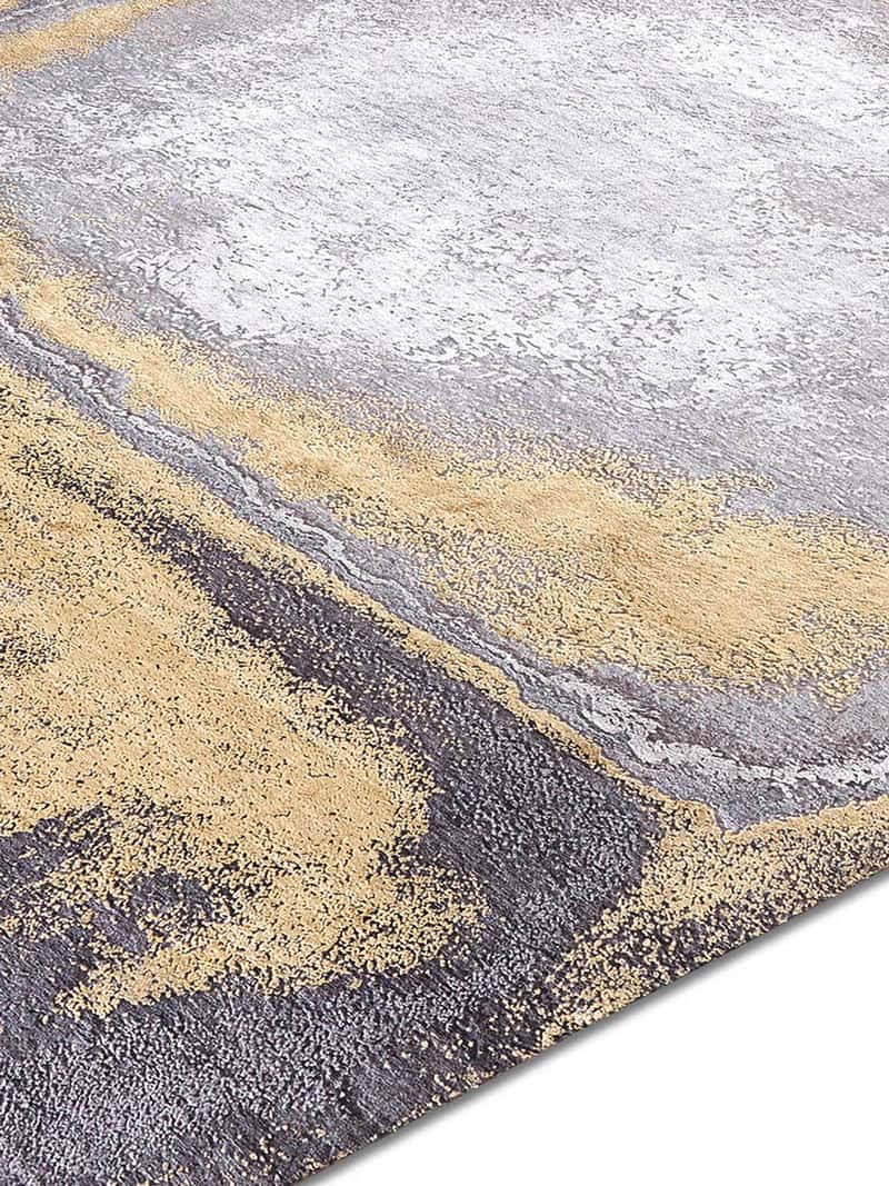 Gold on Grey Rug | Size: 183 × 274 cm