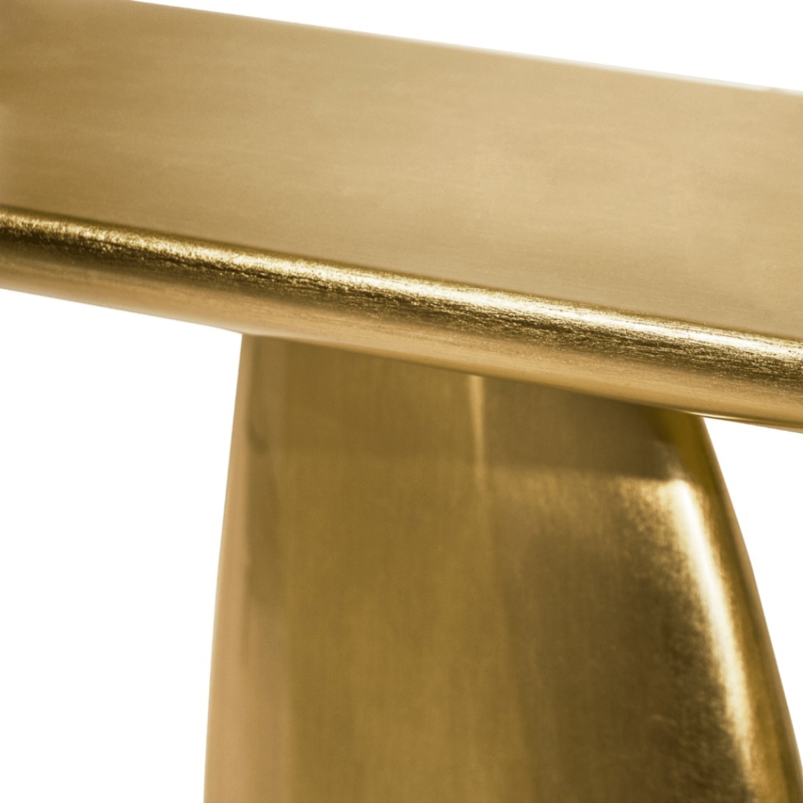Sculptural Gold Console Table