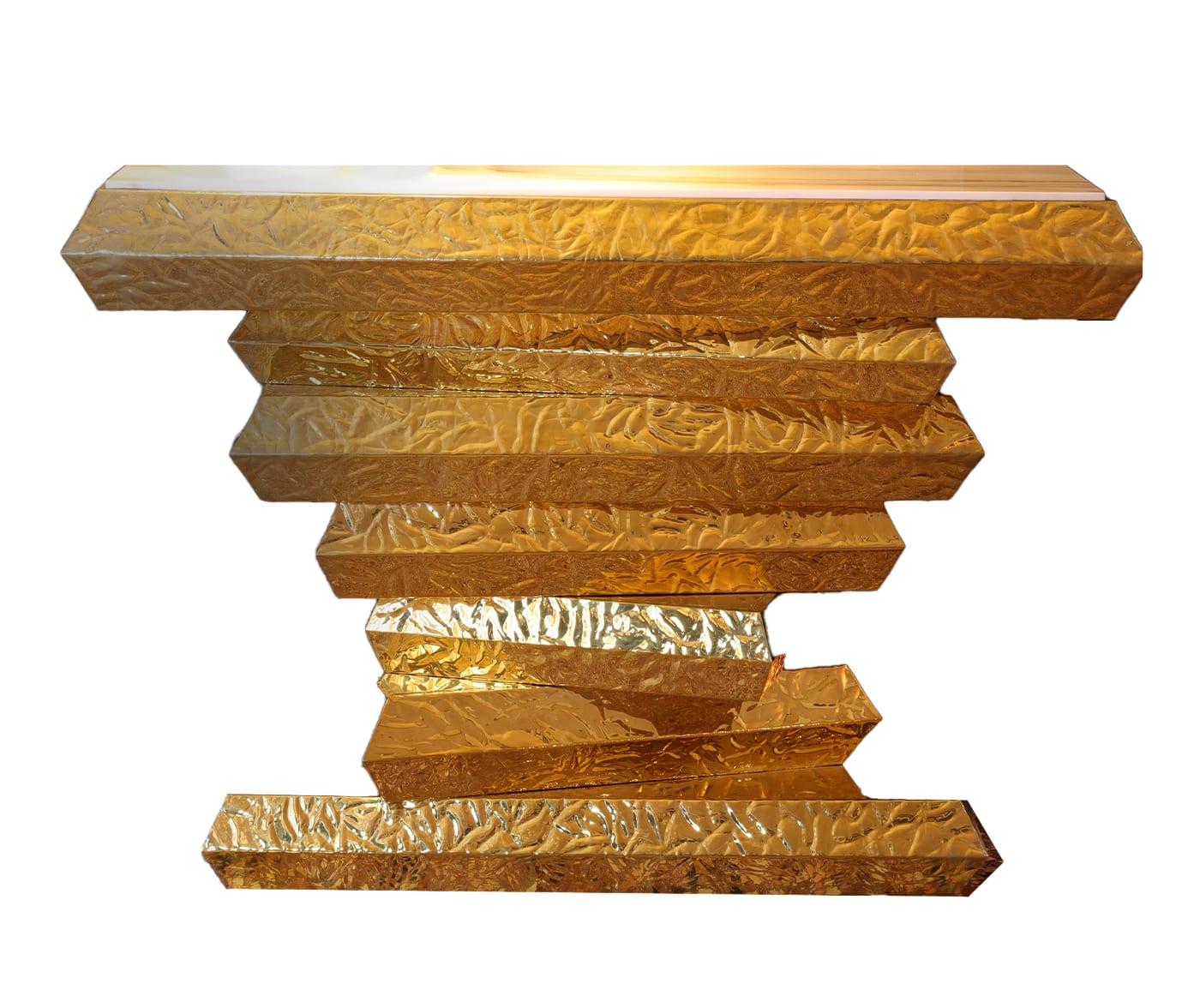 Brass and Marble Console Italian Artisan