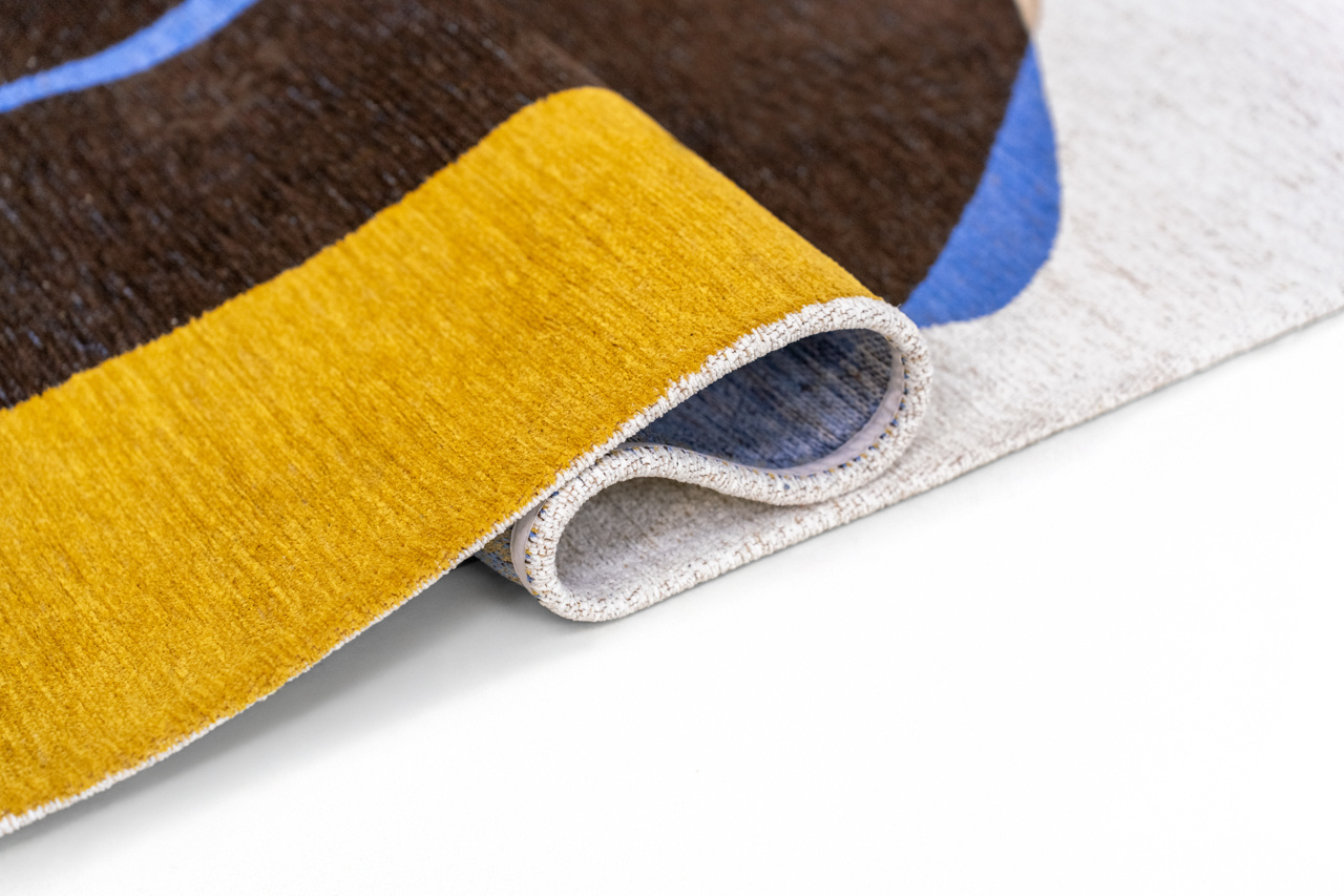 Stones Sunny Blue Belgian Designer Rug