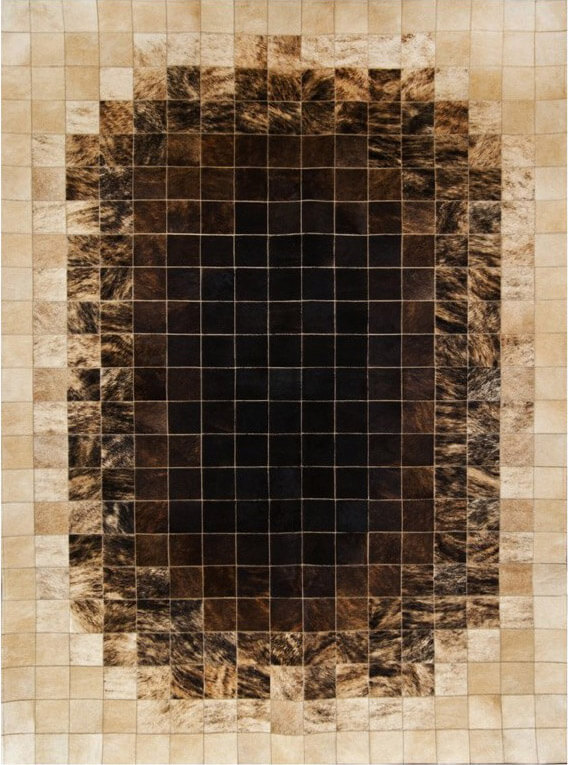 سجادة «موزاييك» من جلد البقر | المقاس: 170 × 230 cm