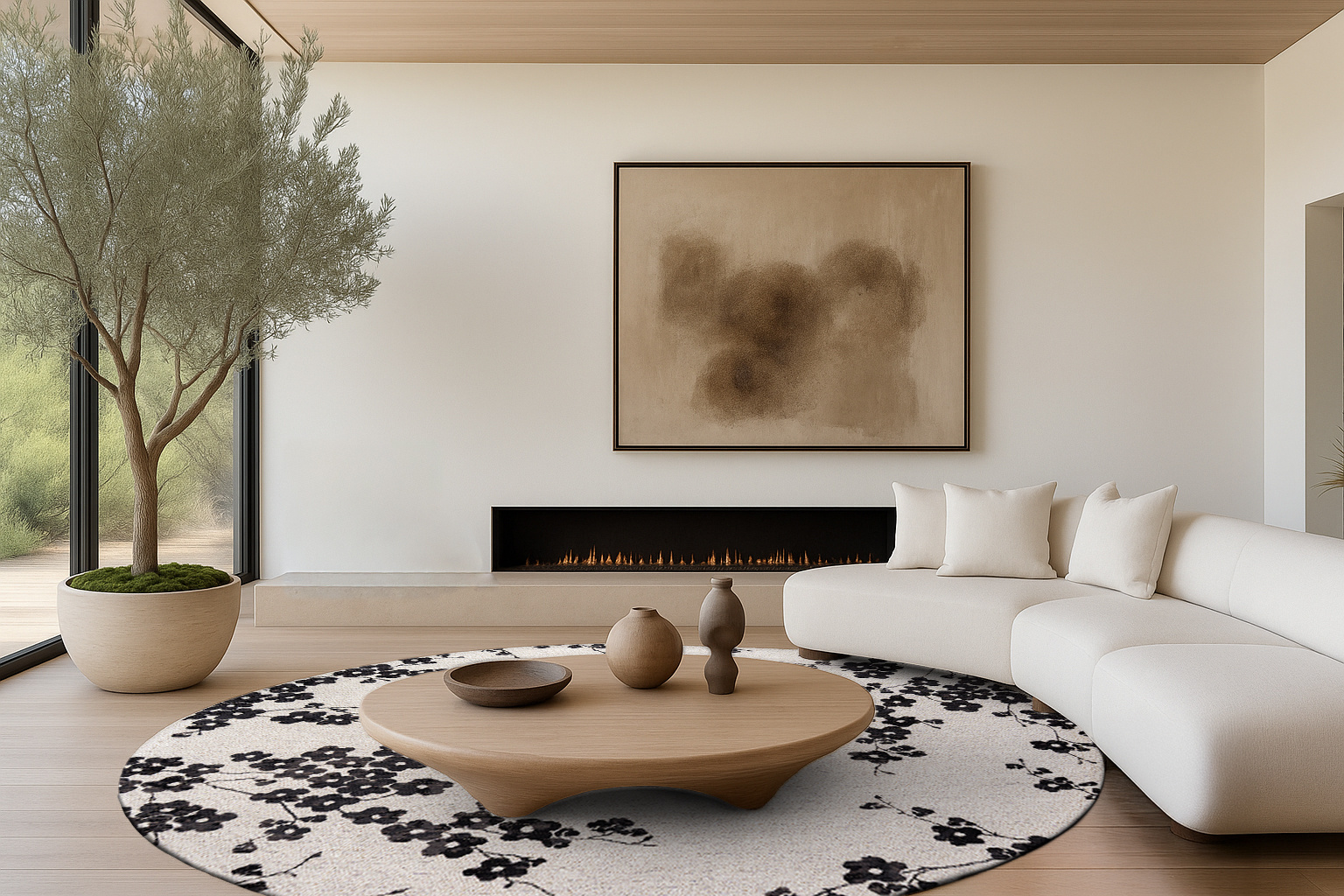 سجادة دائرية «نايت سنو» | المقاس: Ø 140 cm