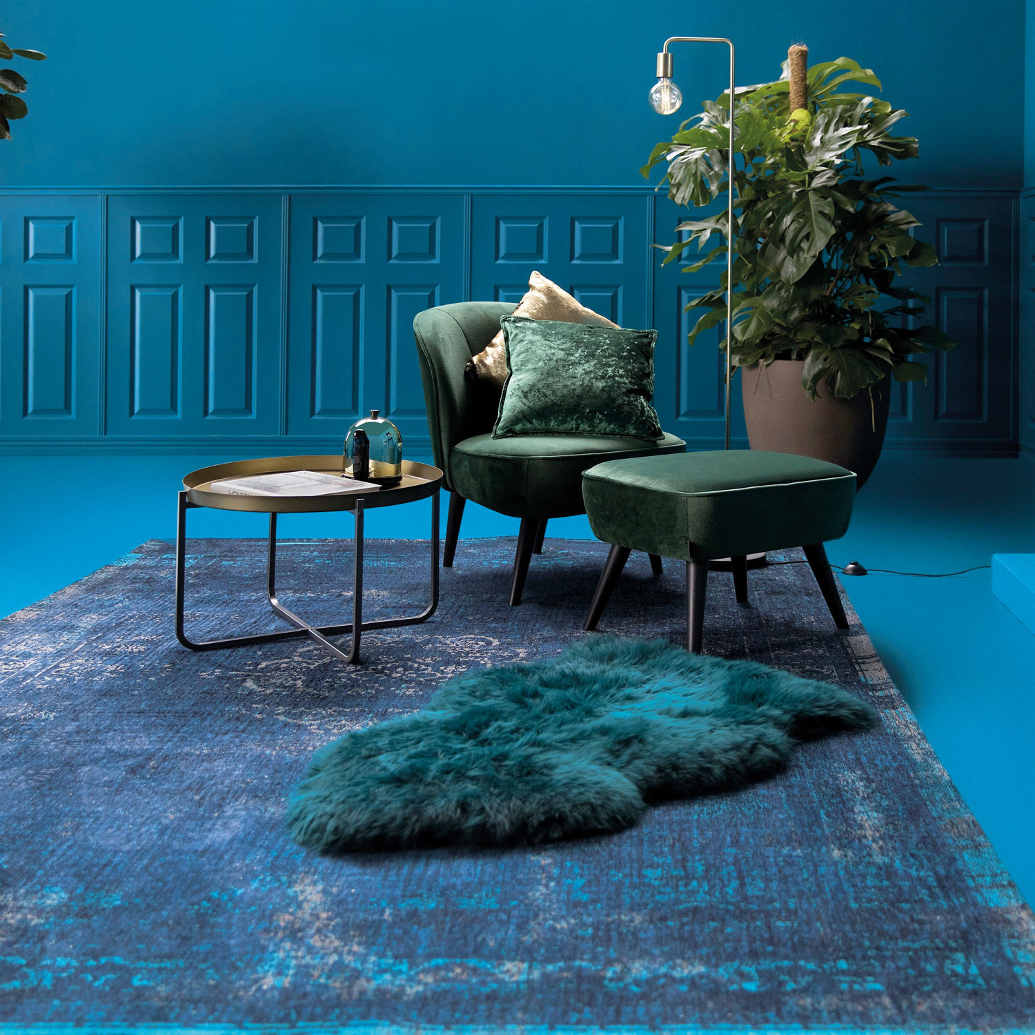 Vintage Style Blue Night Rug