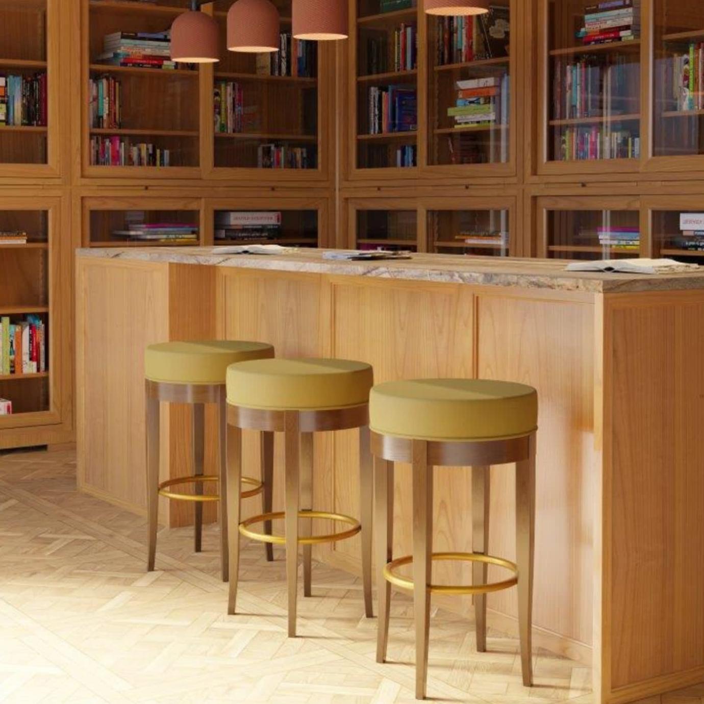 Green Upholstered Bar Stool