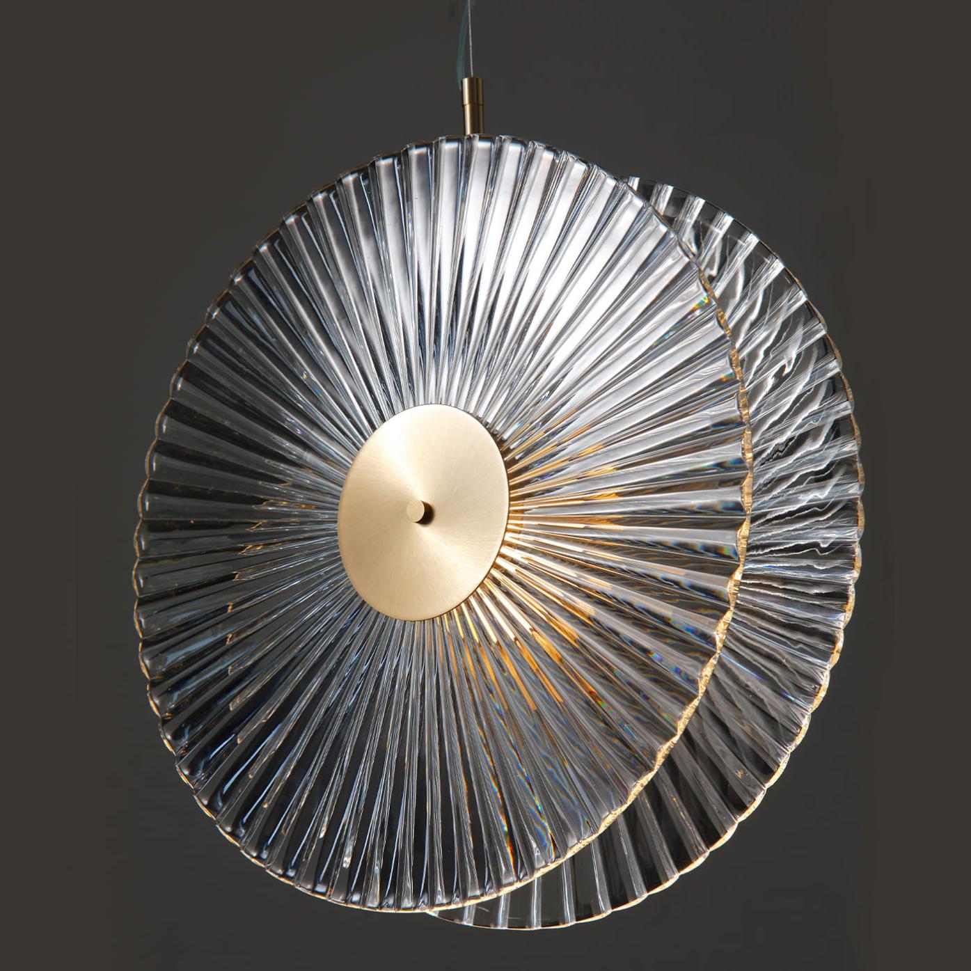 Ripple Double Crystal Disc Chandelier