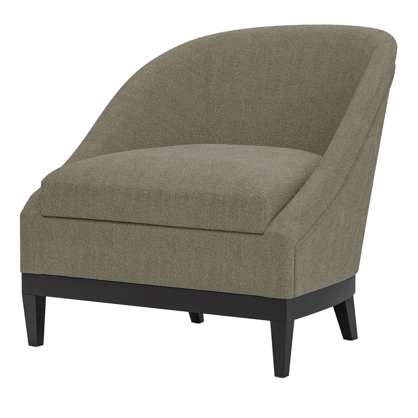 Fabric and Wood Italian Armchair