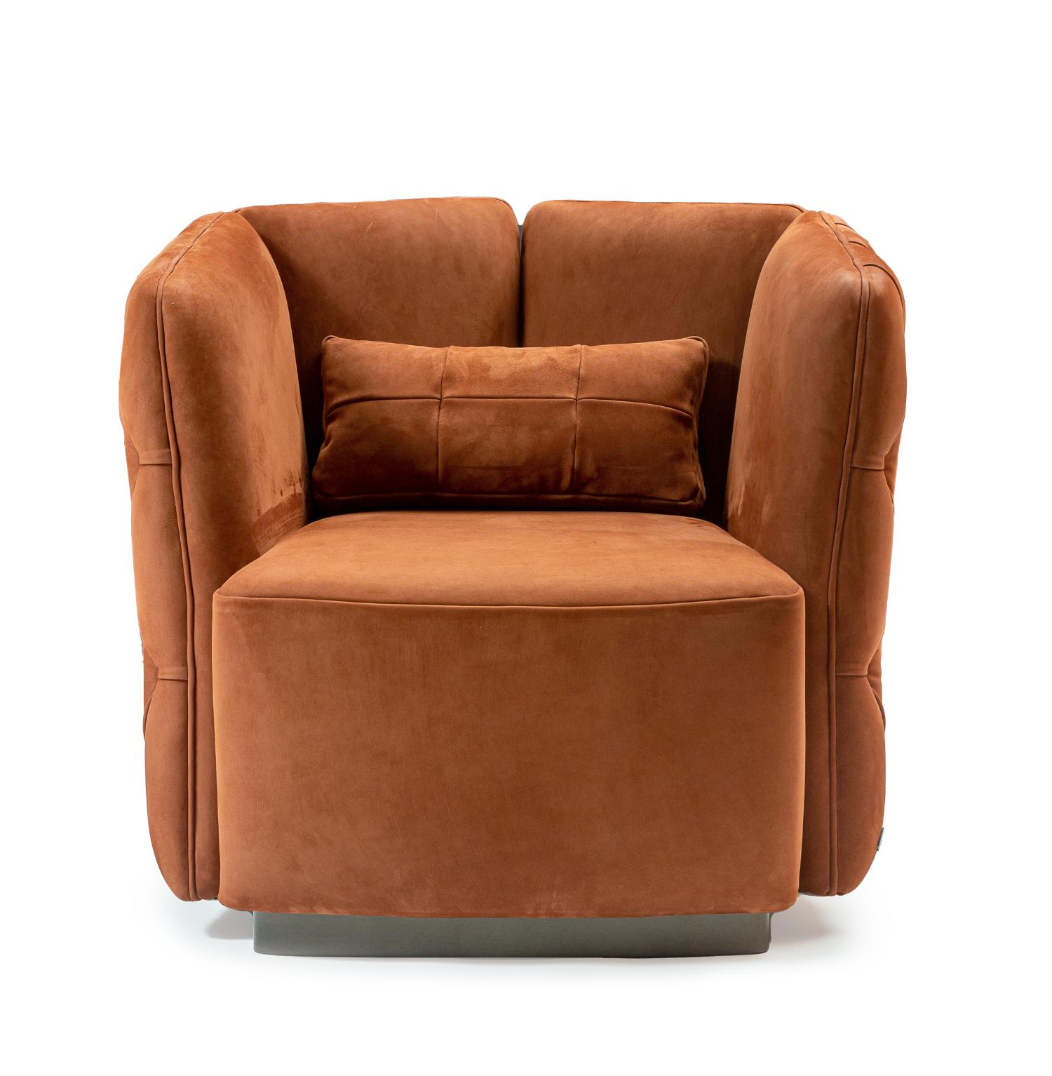 Ford Rust Velvet Armchair Italian Design