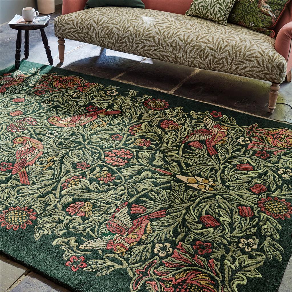 Bird Tump Green Rug | Size: 140 × 200 cm