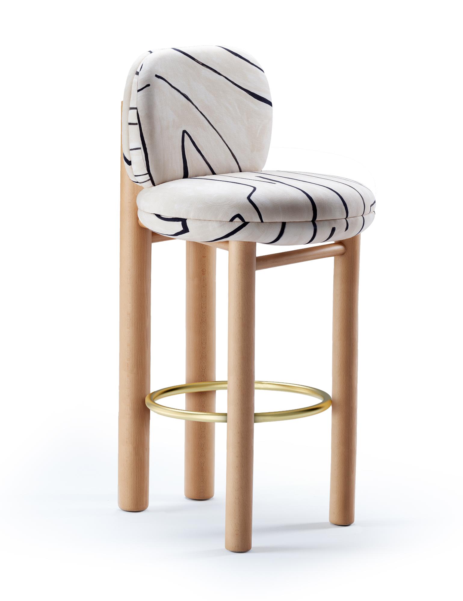Aimi Wooden Bar Stool