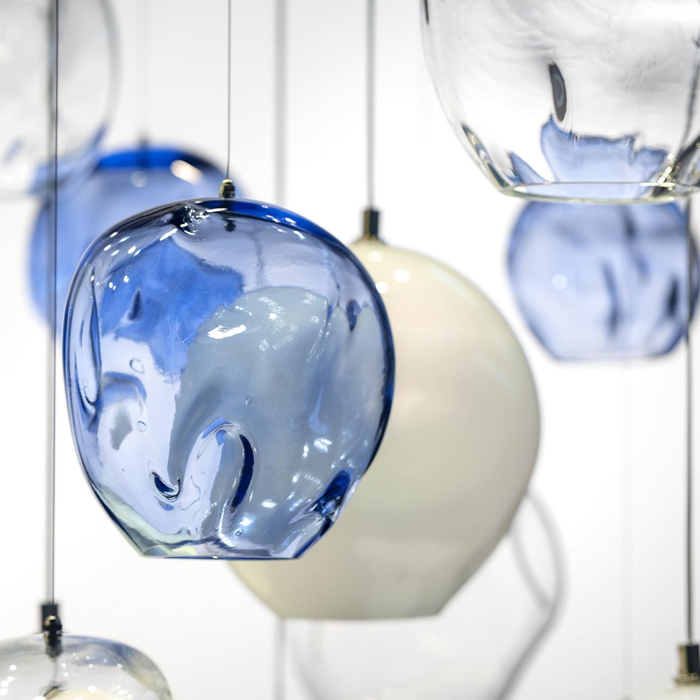 Blue Motion Venetian Glass Chandelier