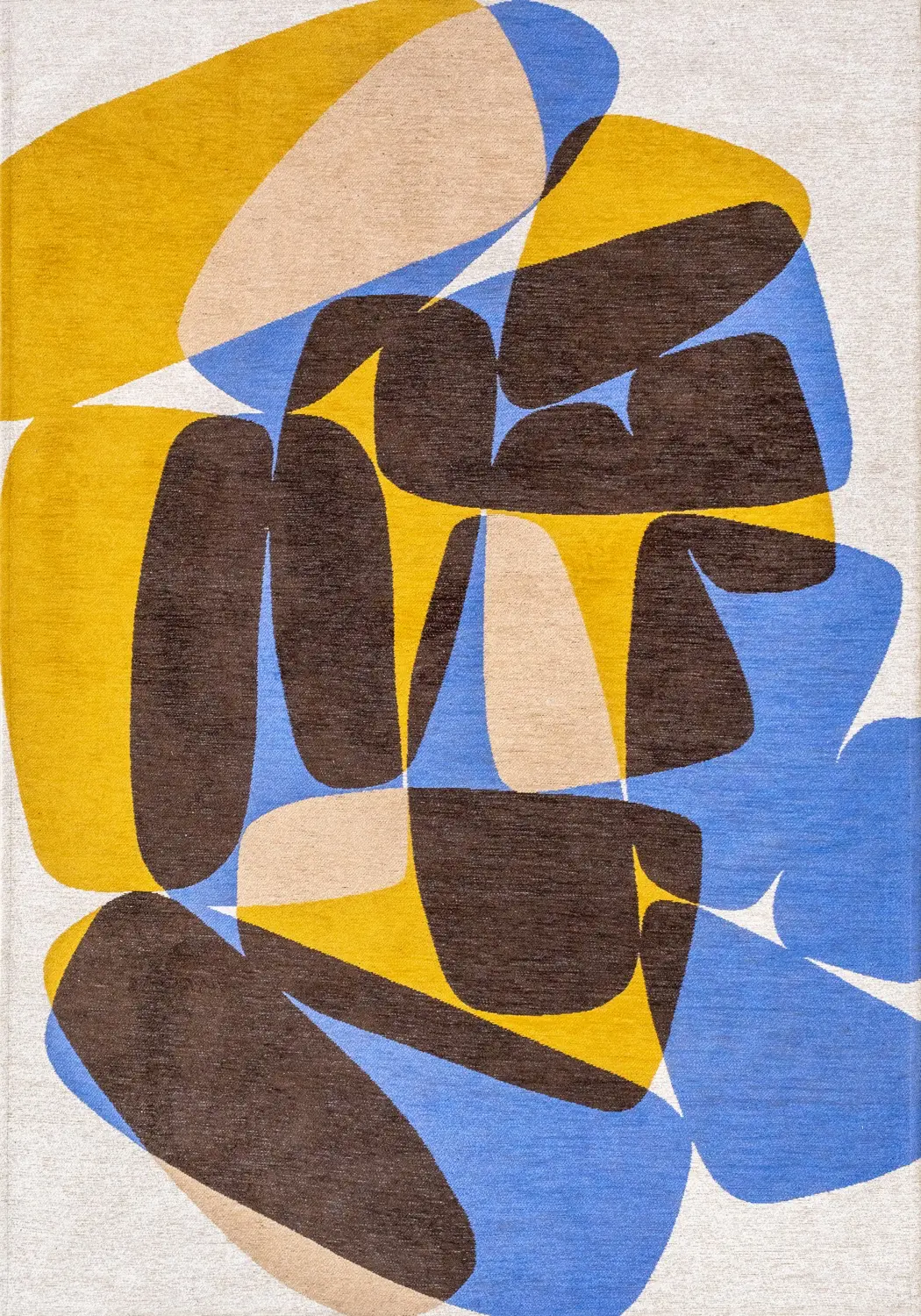 Stones Sunny Blue Belgian Designer Rug