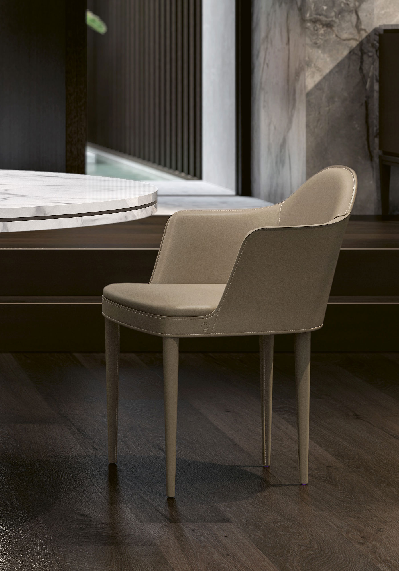Leather Armrests Chair