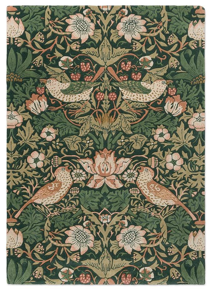Strawberry Thief Forest Handcrafted Rug | Size: 170 × 240 cm