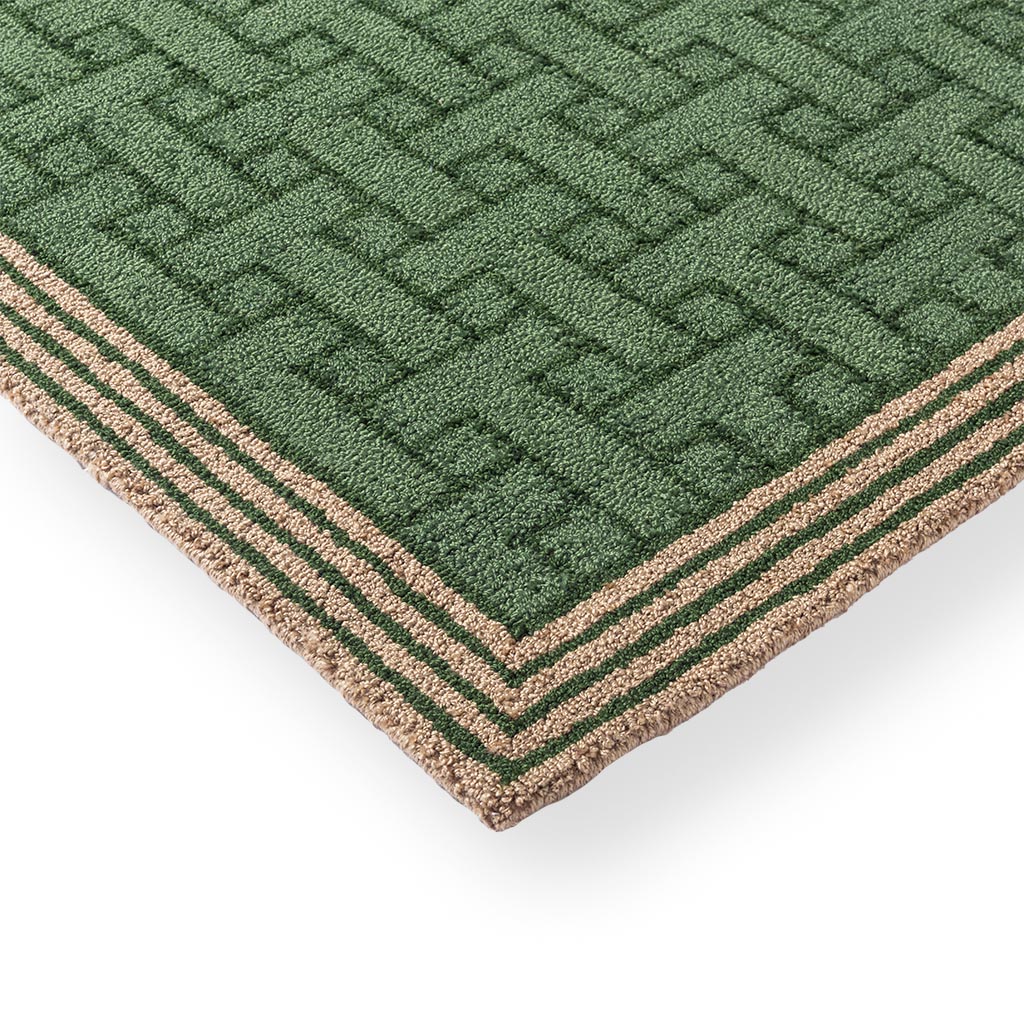 Monogram Green Outdoor Rug | Size: 160 × 230 cm