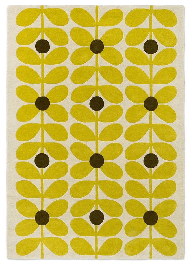 Sixties Stem Yellow Handwoven Rug