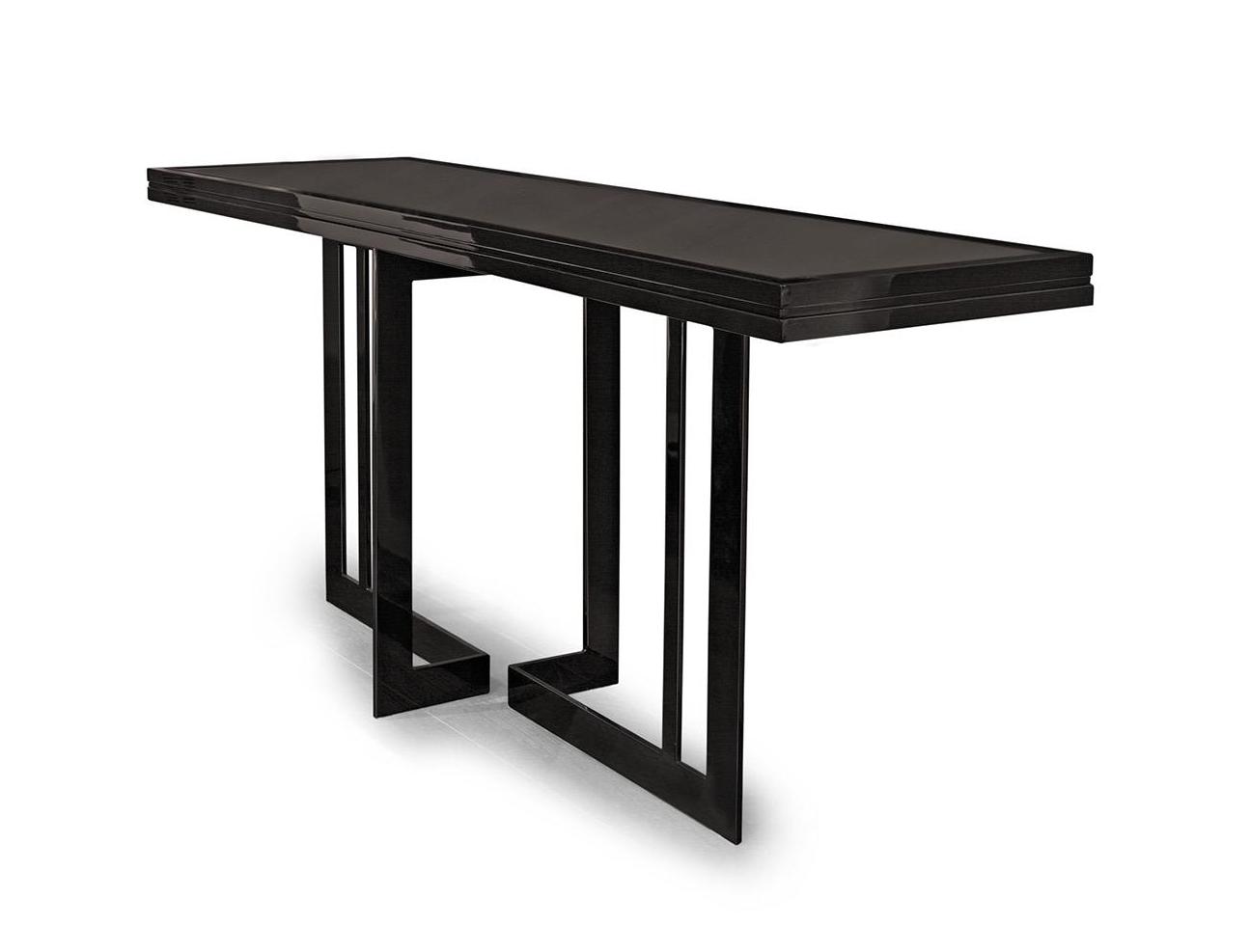 Chestnut Veneer & Metal Console