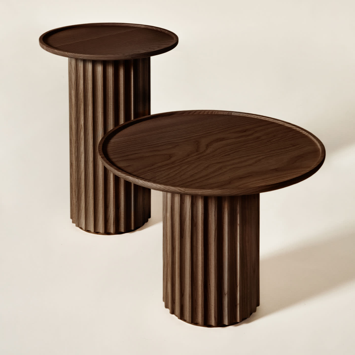 Capitello Brown Ash Coffee Table | Dimensions: Ø 55 cm