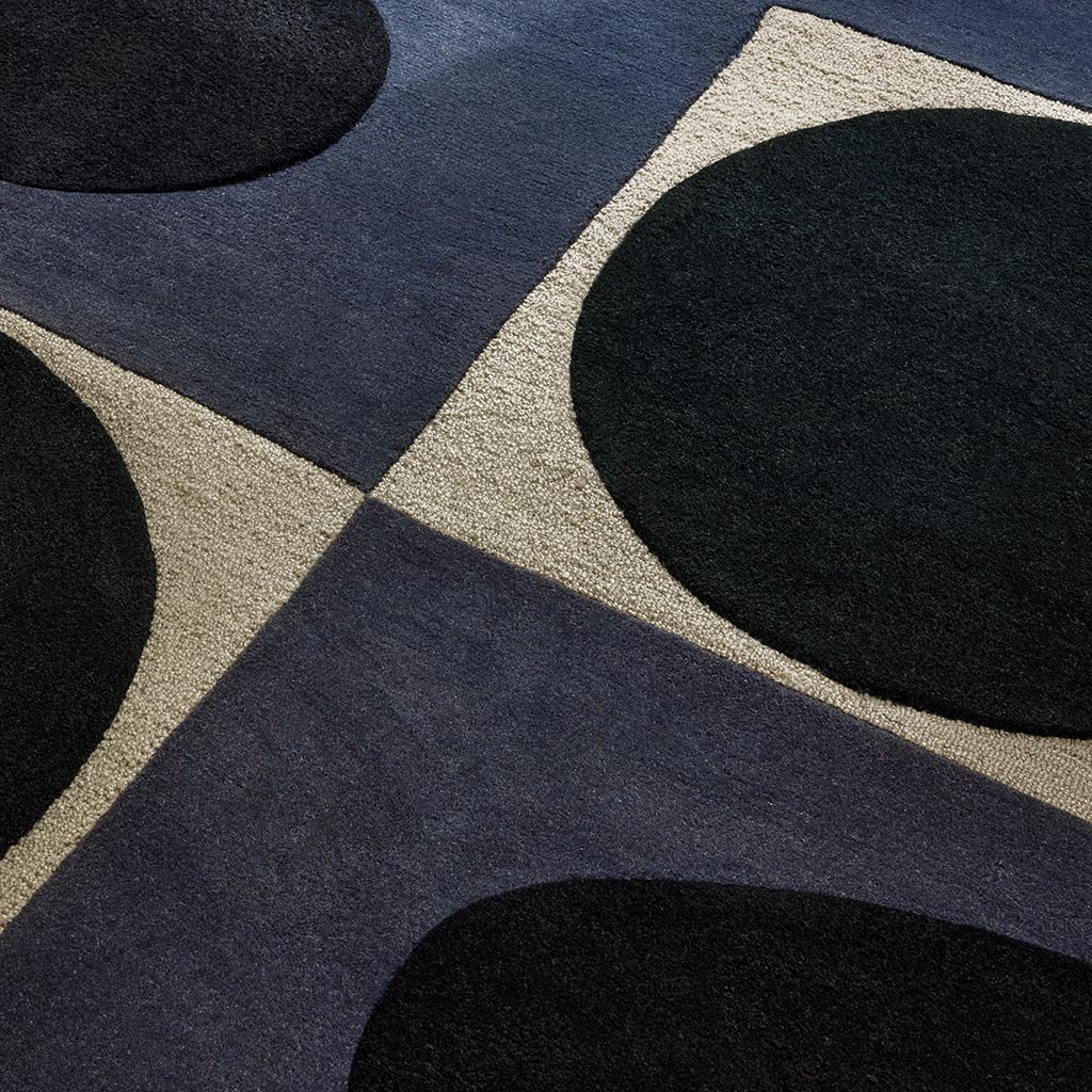 Spot Square Blue Navy Rug