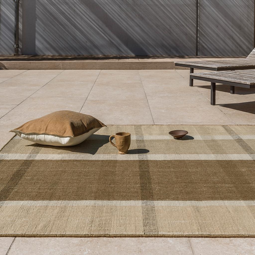 Zona Cashew Block Stripe Outdoor Rug | Size: 200 × 280 cm