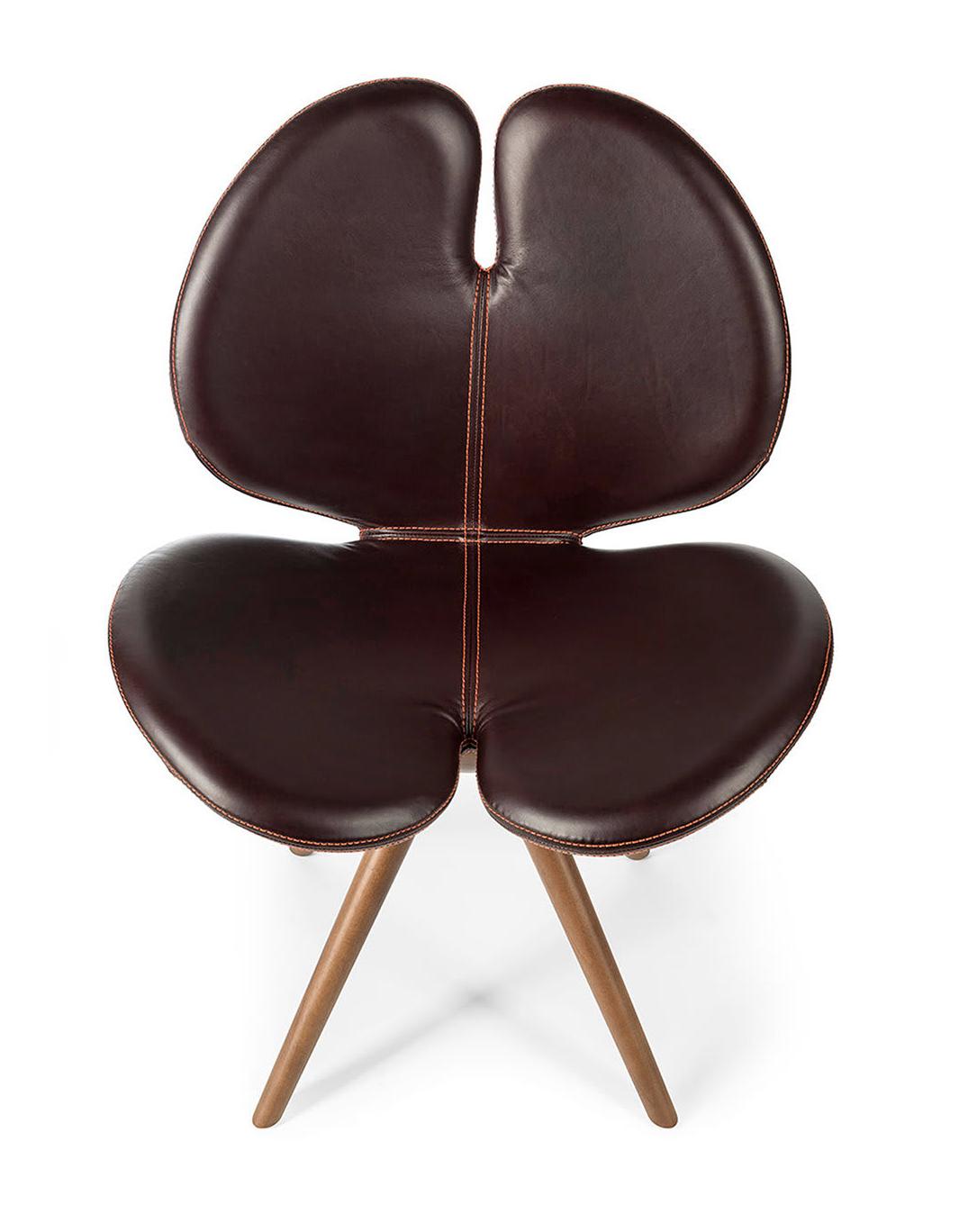 Pansè Wool and Leather Artisan Chair