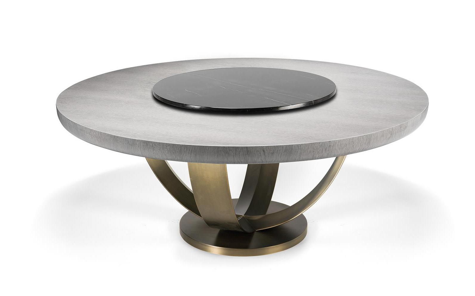 Bronze Base Round Dining Table