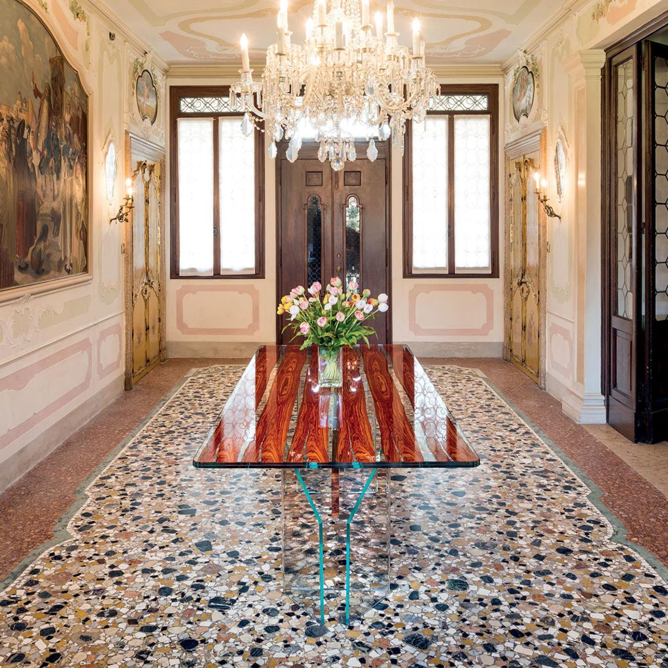 Parigi Wood and Glass Dining Table