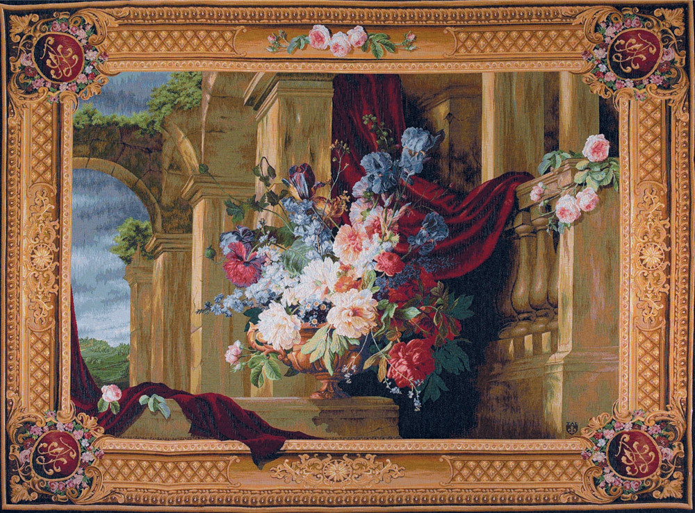 Bouquet and Architecture Tapestry | Size: 85 × 110 cm