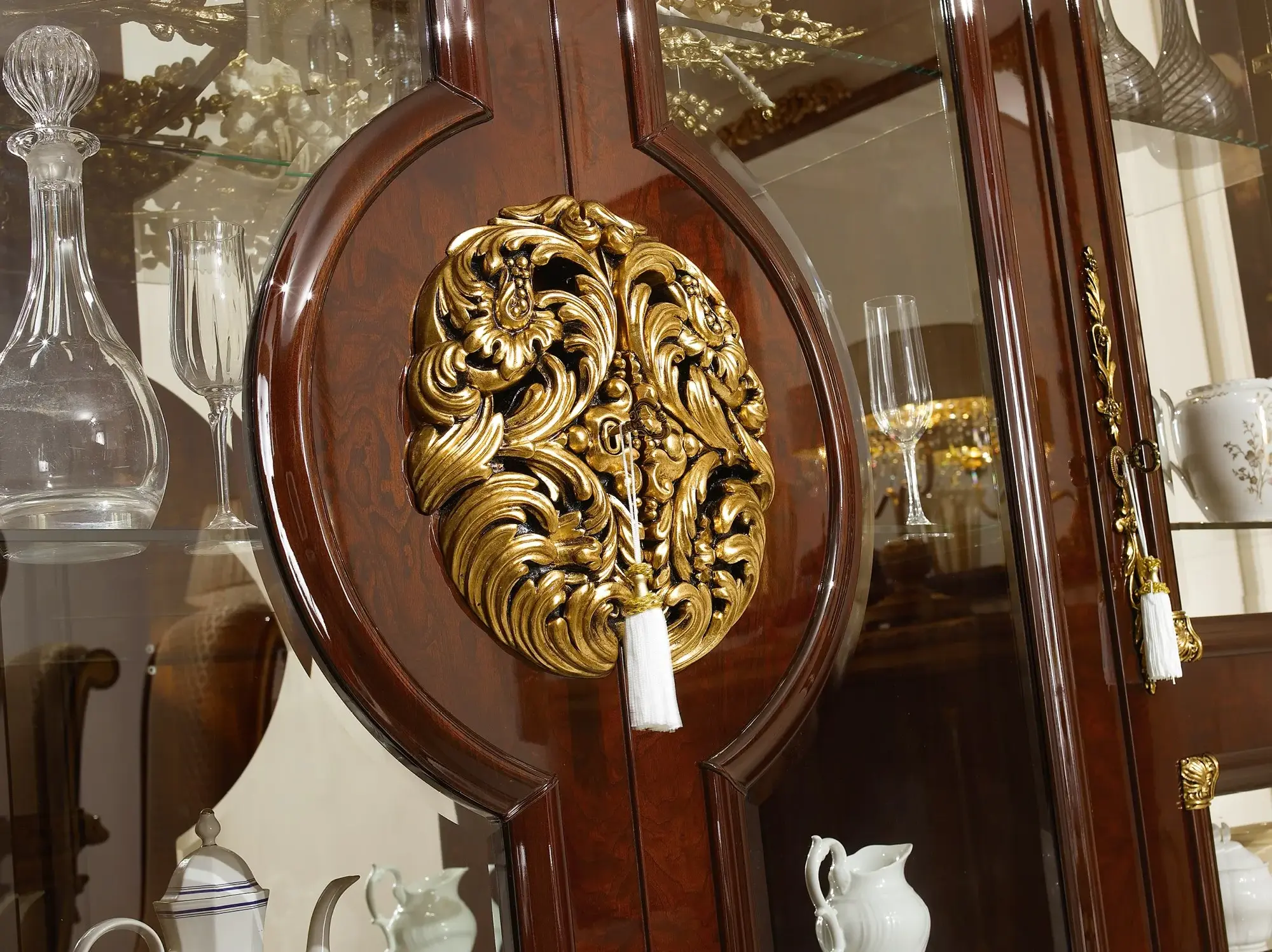 Brown & Gold Display Cabinet