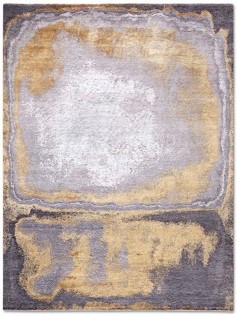 Gold on Grey Rug | Size: 183 × 274 cm