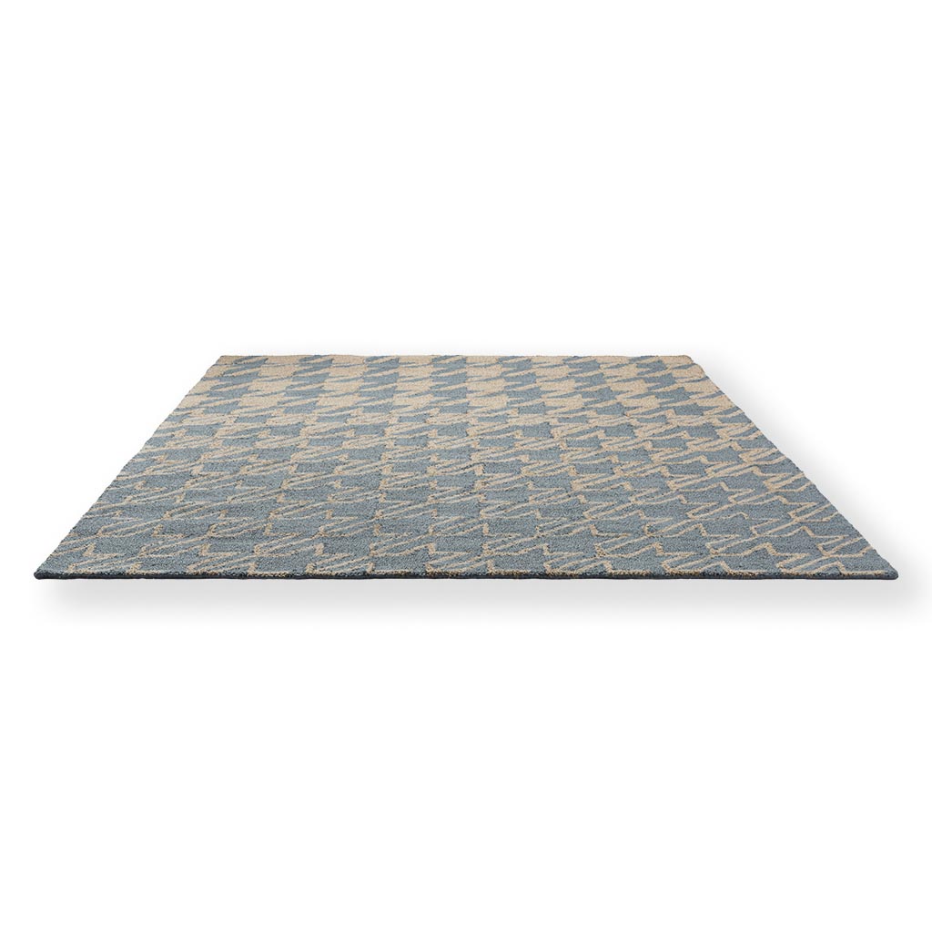 Houndstooth Washed Blue Outdoor Rug | Size: 250 × 350 cm