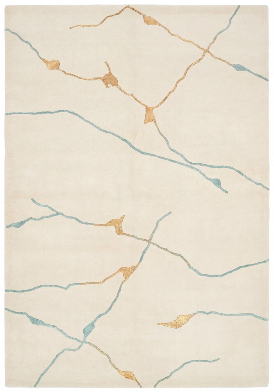 Golden Veins Ivory Handmade Rug