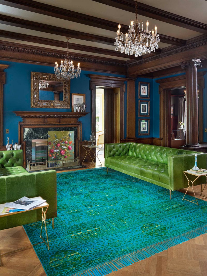 Electric Blue / Green Rug