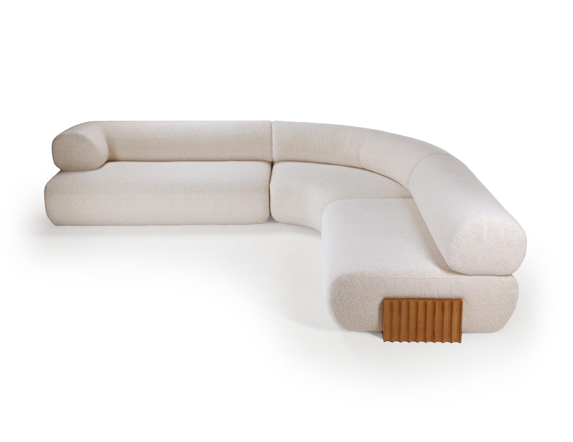 Carmel Wood Modular Crafted Sofa