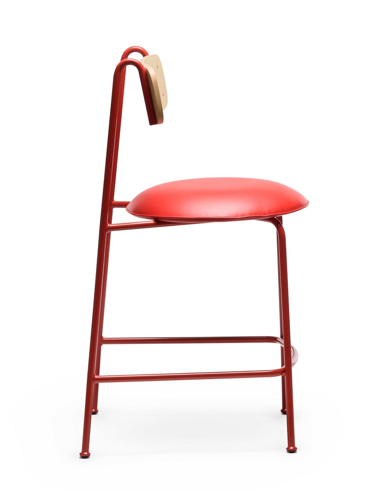 Lena Red Ash Bar Chair