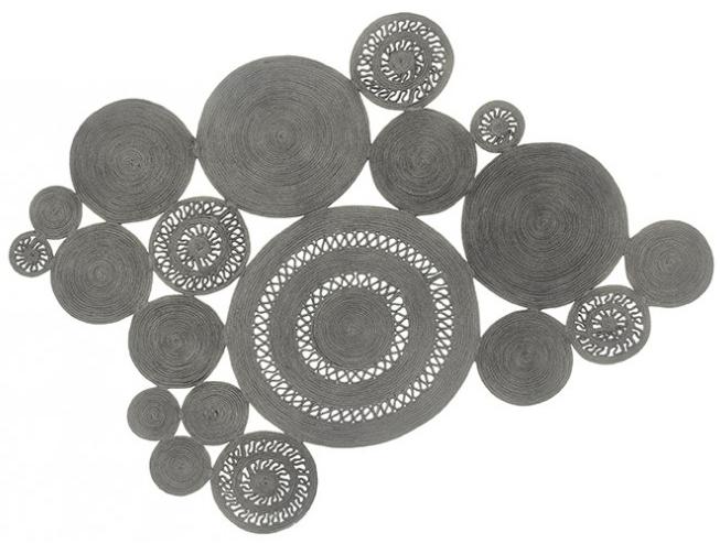 Braided Patchwork Silver Rug | Size: 200 × 300 cm