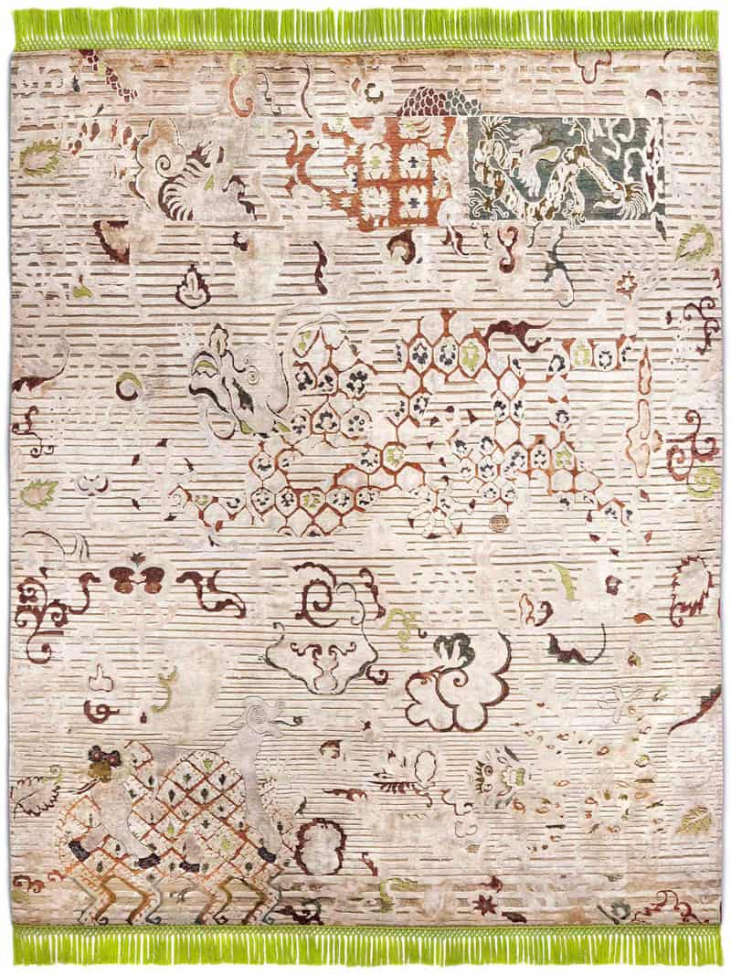 سجادة «دراجون» غرين/بيج | المقاس: 300 × 400 cm