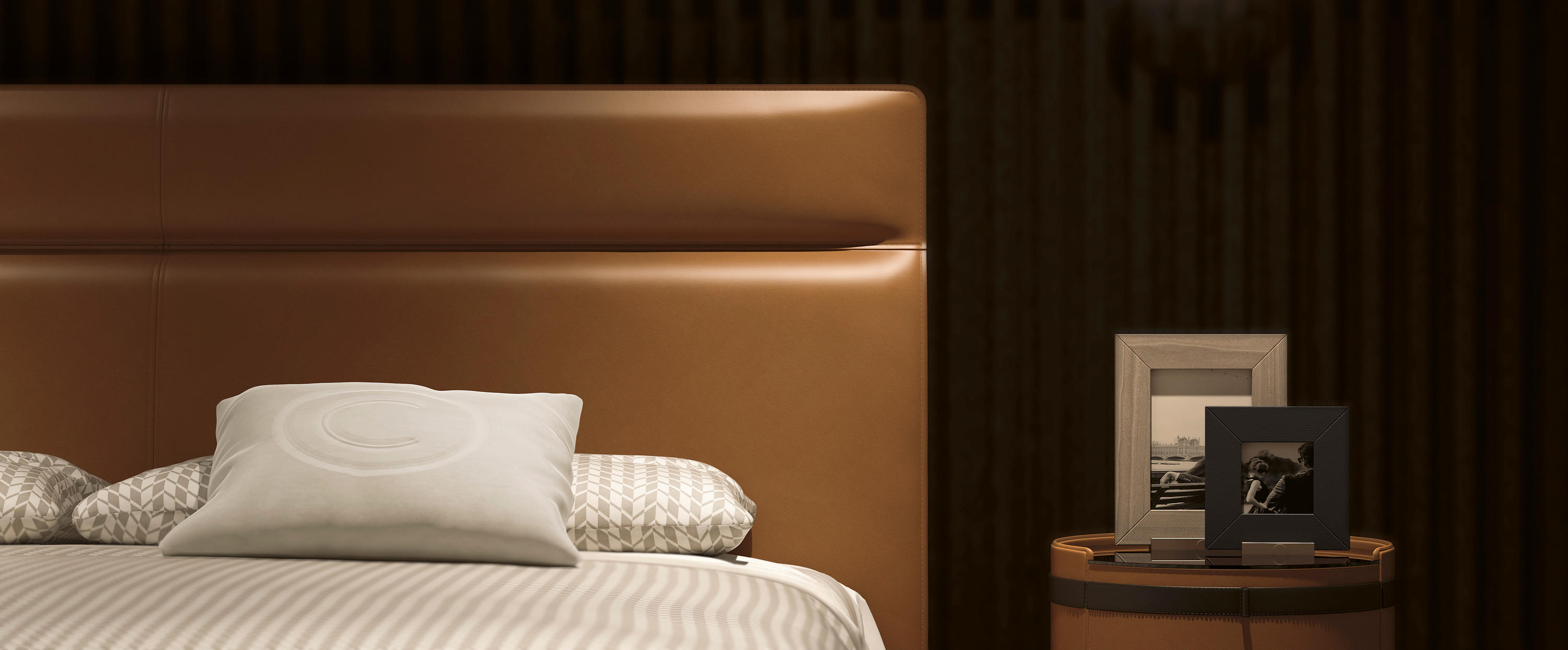 Modern Leather Bed | Mattress Size: 180 × 200 cm