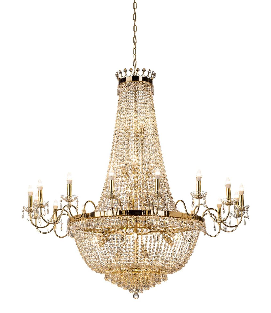 Luxury Crystal Chandelier in Soft Gold