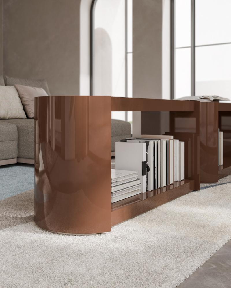 Lacquered Low Bookcase