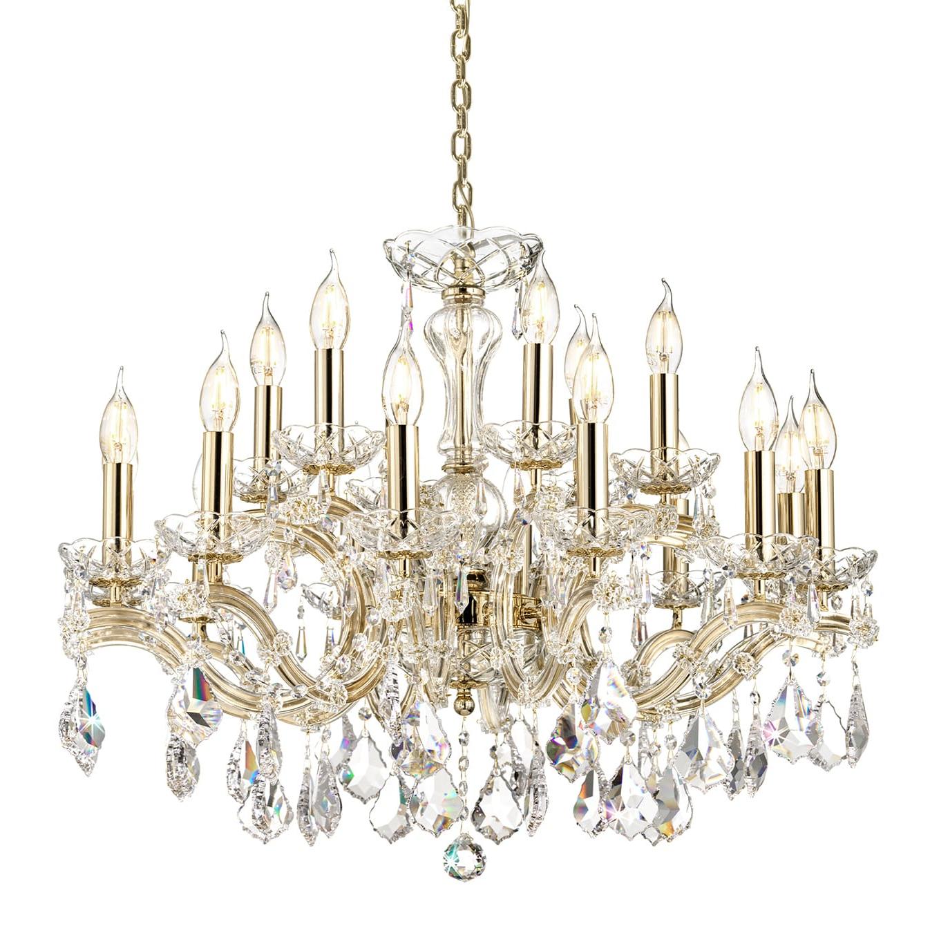 Mariateresa Crystal Chandelier in Gold