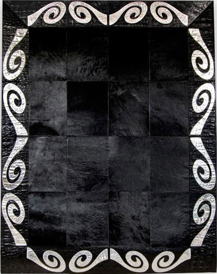 Black & Silver Cowhide Rug | Size: 220 × 320 cm