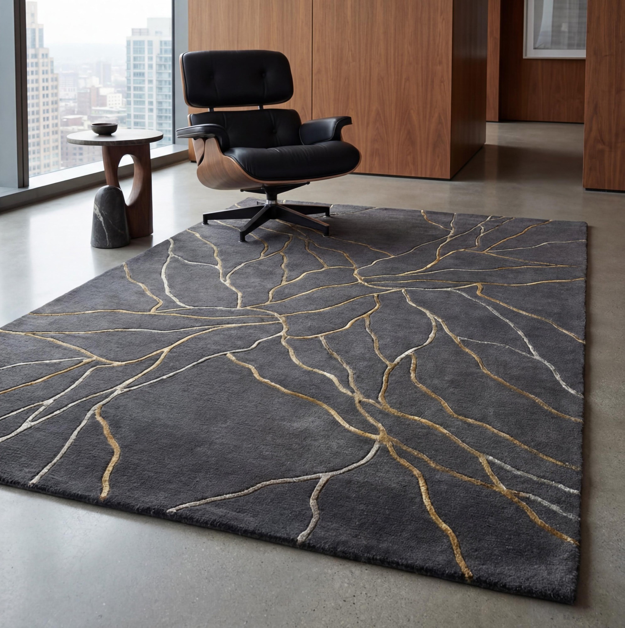 Midnight Filament Handmade Rug