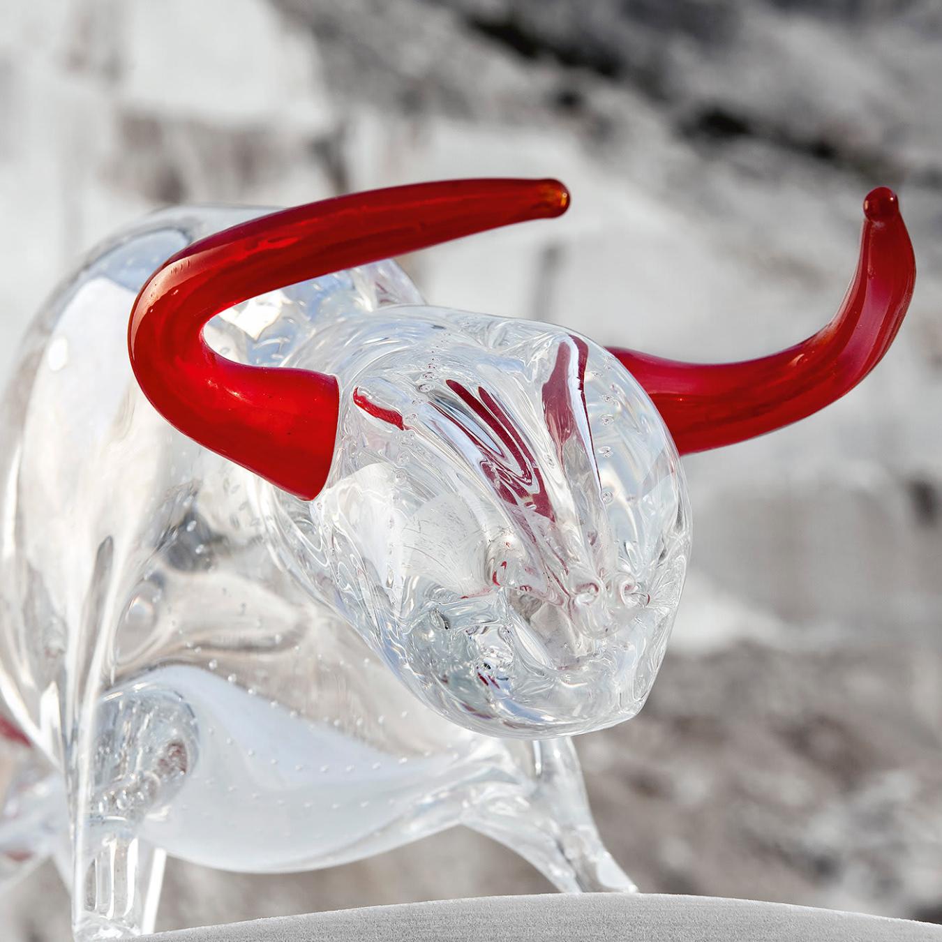 Glass Bull Figurine