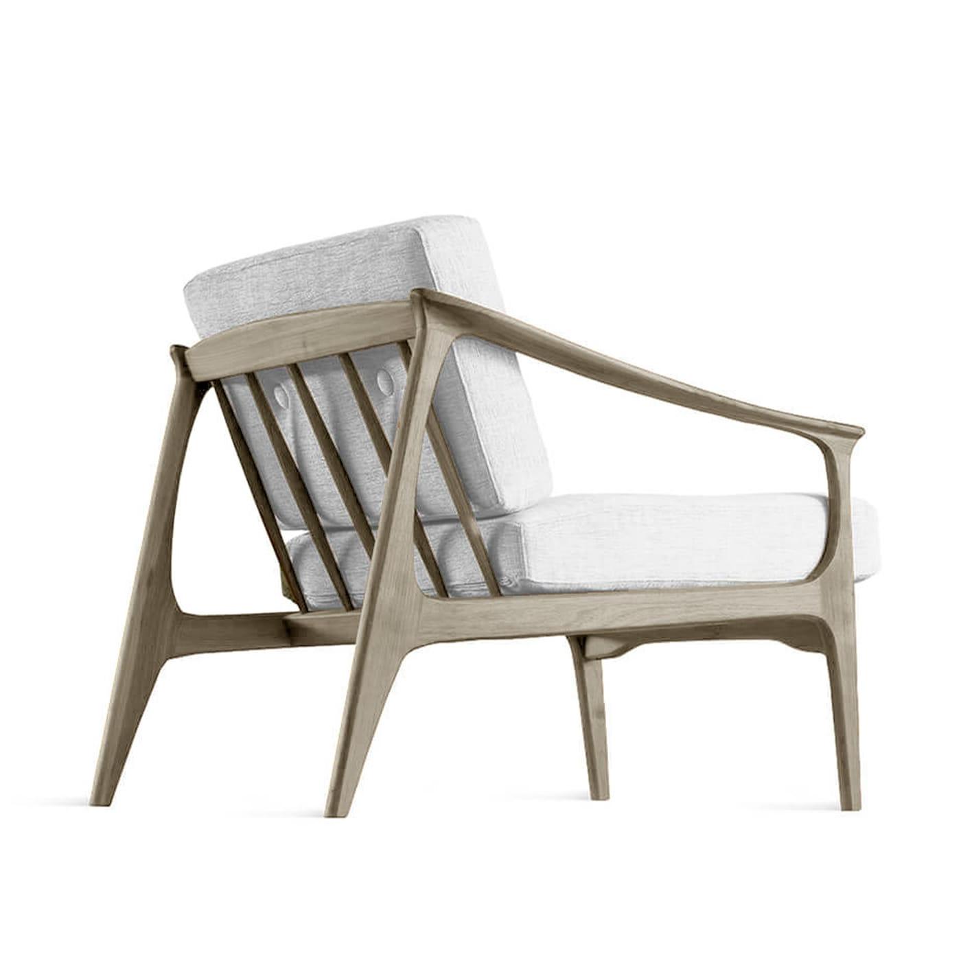Quiete Walnut Armchair | Color: Linen BEL-LINO G077 11