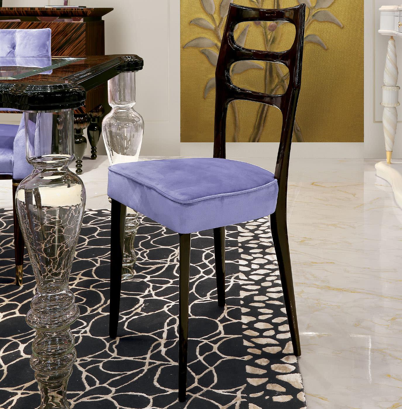 High-Gloss Brown Chair Handcrafted Italian