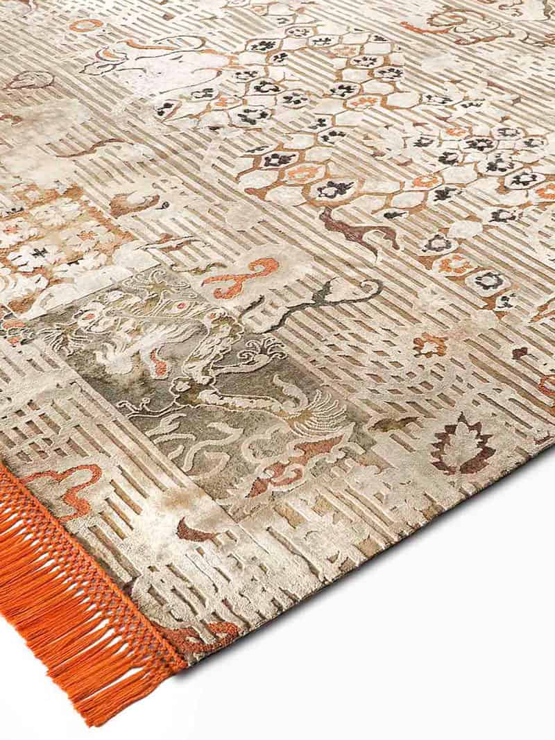 Dragon Orange / Beige Rug | Size: 274 × 365 cm