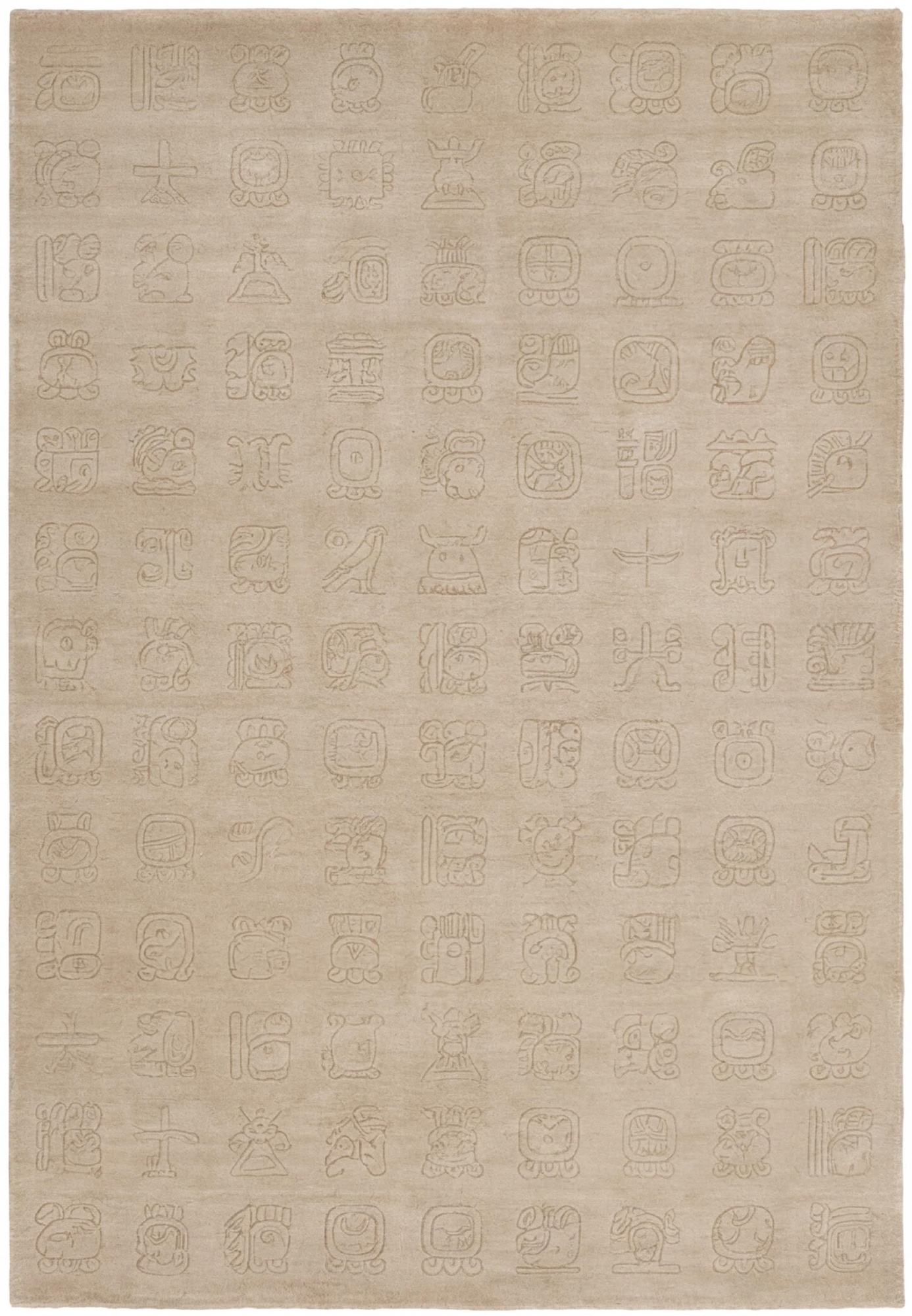 Symbol Grid Beige Artisan Rug